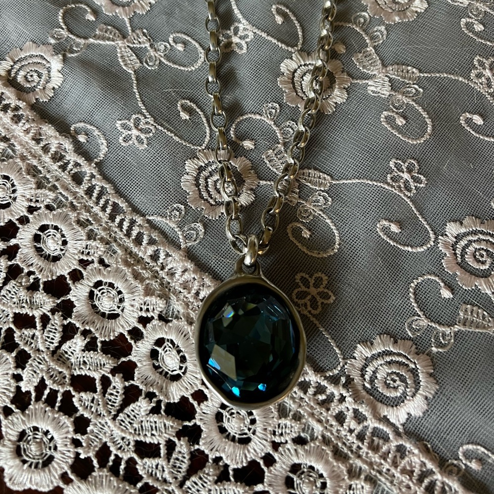 Deep Blue Uno de 50 Faceted Swarovski Crystal Silver Necklace,16-22 Inches!